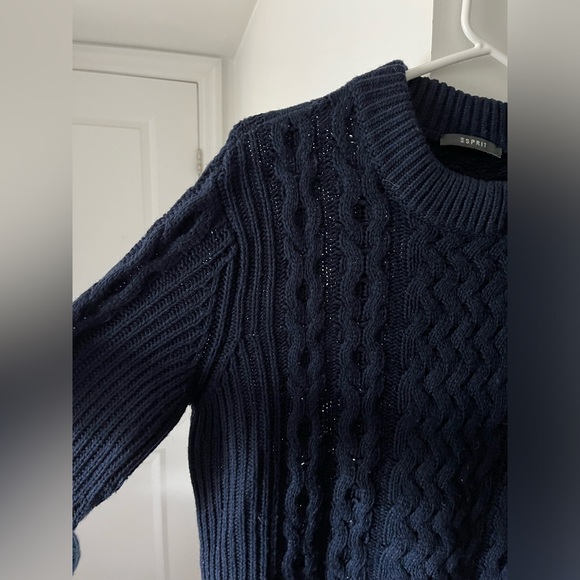 Esprit | Navy Cable Knit Sweater Dress | Size Small - Picture 4 of 7